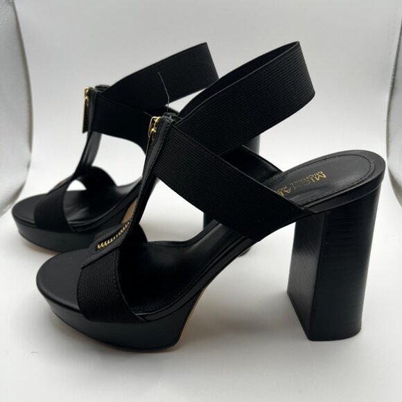 Michael Kors Black Sandals with Gold Zipper - Picture 4 of 12